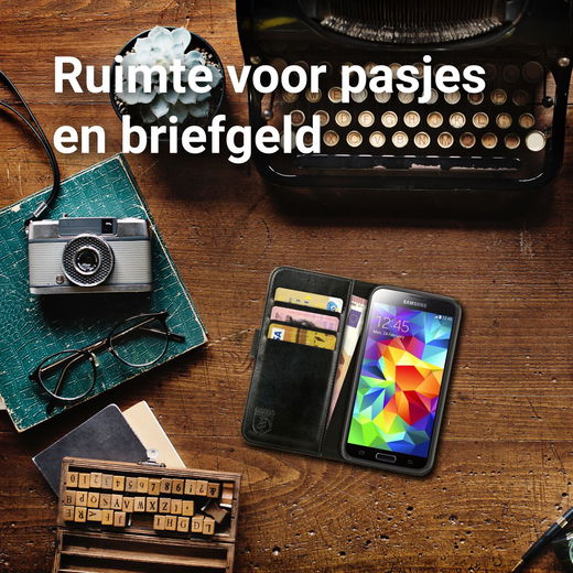 Rosso Element Samsung Galaxy S5 Hoesje Book Cover Zwart afbeelding 9