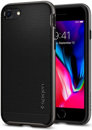 Spigen Neo Hybrid 2 Hoesje Apple iPhone 7 / 8 Gunmetal afbeelding 1