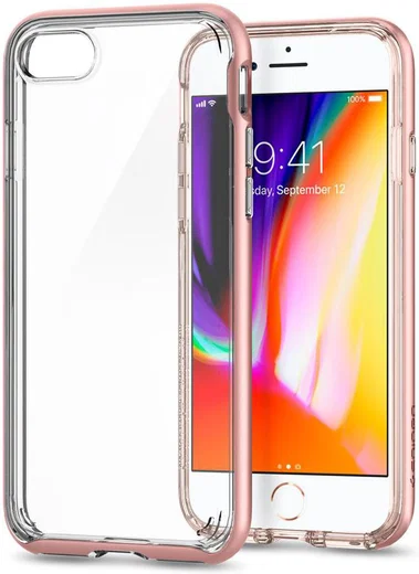Spigen Neo Hybrid Crystal 2 Case iPhone 7 / 8 Rose Gold afbeelding 2
