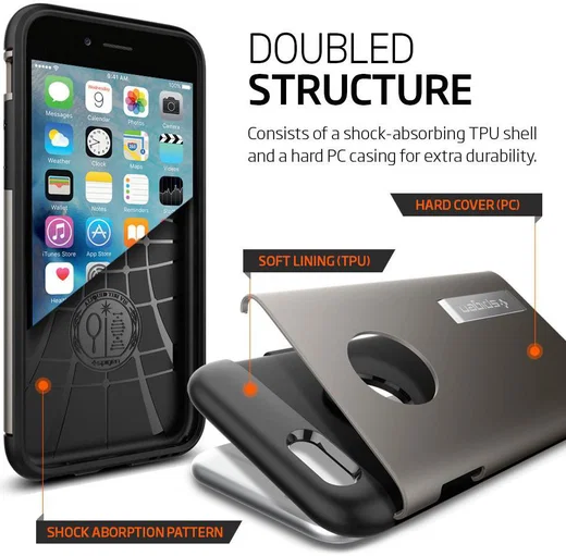 Spigen Slim Armor Hoesje Apple iPhone 6 / 6S Gunmetal afbeelding 10