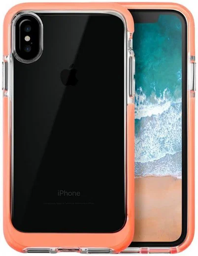 Transparant Apple iPhone X Hoesje Oranje afbeelding 1
