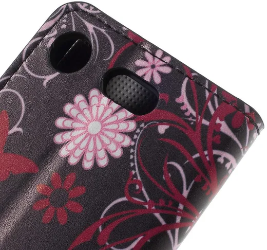 Sony Xperia XZ1 Compact Portemonnee Hoesje met Vlinder Printje afbeelding 10