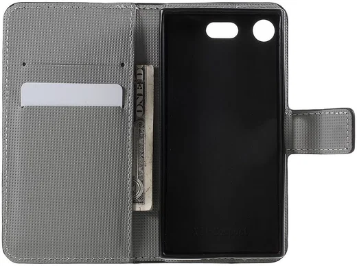 Sony Xperia XZ1 Compact Portemonnee Hoesje met Vlinder Printje afbeelding 2
