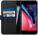 Rosso Deluxe Apple iPhone 7/8 Plus Hoesje Echt Leer Book Case Zwart
