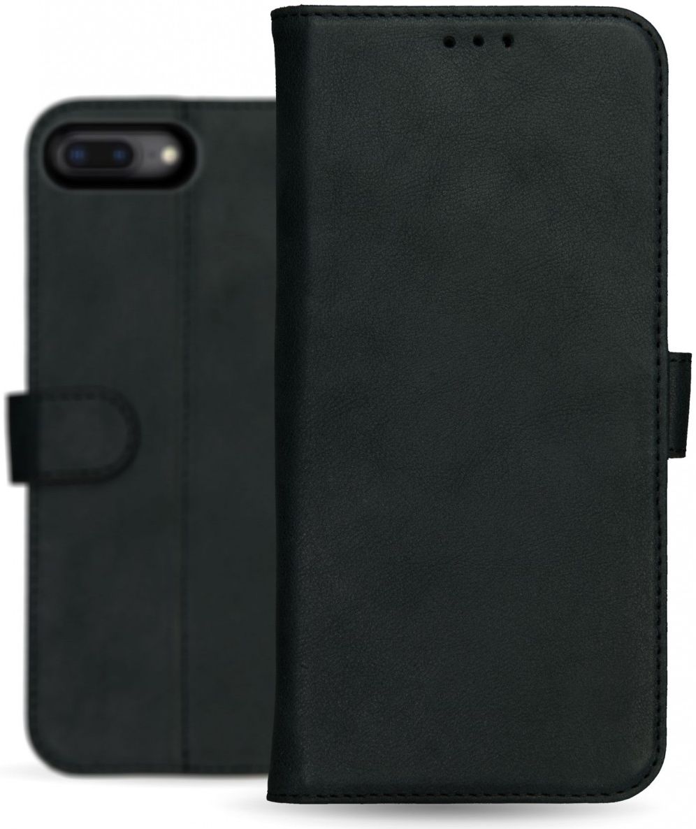 Rosso Deluxe Apple iPhone 7/8 Plus Hoesje Echt Leer Book Case Zwart afbeelding 14