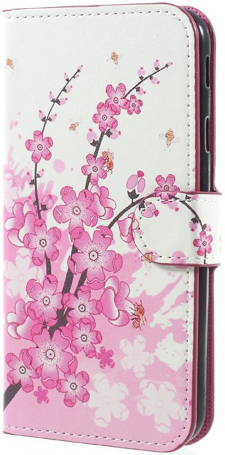 Samsung Galaxy J7 (2017) Portemonnee Hoesje Print Plum Flower afbeelding 1