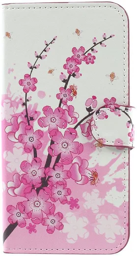 Samsung Galaxy J7 (2017) Portemonnee Hoesje Print Plum Flower afbeelding 3