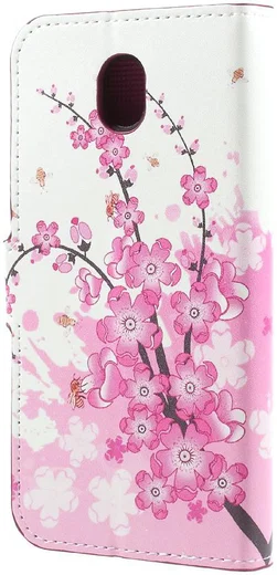 Samsung Galaxy J7 (2017) Portemonnee Hoesje Print Plum Flower afbeelding 4