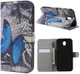 Samsung Galaxy J7 (2017) Portemonnee Hoesje Print Blauwe Vlinder afbeelding 1