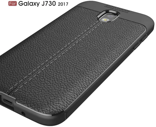 Samsung Galaxy J7 (2017) Lederen TPU Hoesje Zwart afbeelding 9