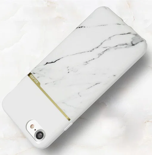 Apple iPhone 7 / 8 TPU Back Cover Marmeren Print Wit afbeelding 3