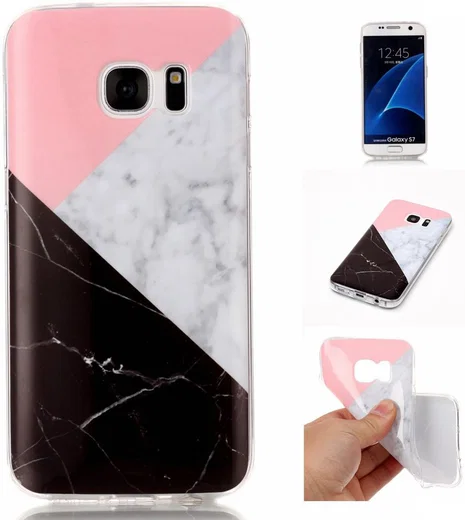 Samsung Galaxy S7 Print TPU Hoesje Marmer afbeelding 3