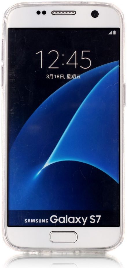 Samsung Galaxy S7 Print TPU Hoesje Marmer Zwart afbeelding 6