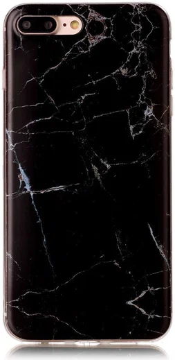 Apple iPhone 7 / 8 Plus TPU Hoesje Marmer Zwart afbeelding 1