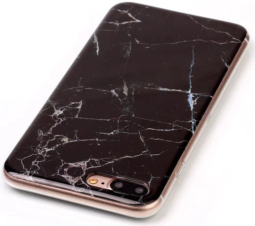 Apple iPhone 7 / 8 Plus TPU Hoesje Marmer Zwart afbeelding 3