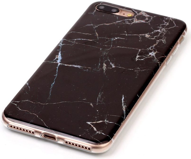 Apple iPhone 7 / 8 Plus TPU Hoesje Marmer Zwart afbeelding 5