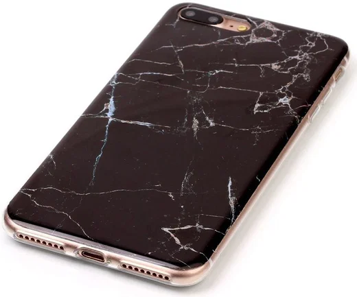 Apple iPhone 7 / 8 Plus TPU Hoesje Marmer Zwart afbeelding 5
