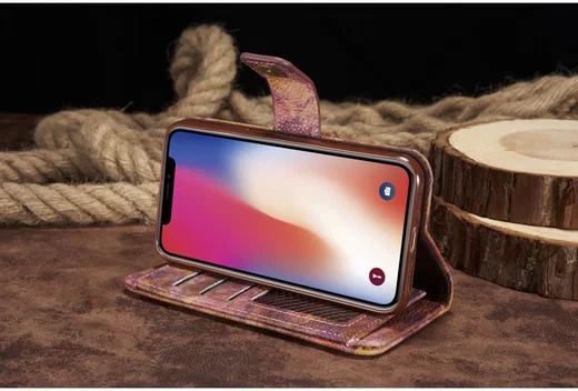 Apple iPhone X Bos Portemonnee Hoesje Bruin afbeelding 18