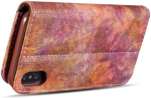 Apple iPhone X Bos Portemonnee Hoesje Bruin afbeelding 9