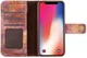 Apple iPhone X Bos Portemonnee Hoesje Bruin afbeelding 10