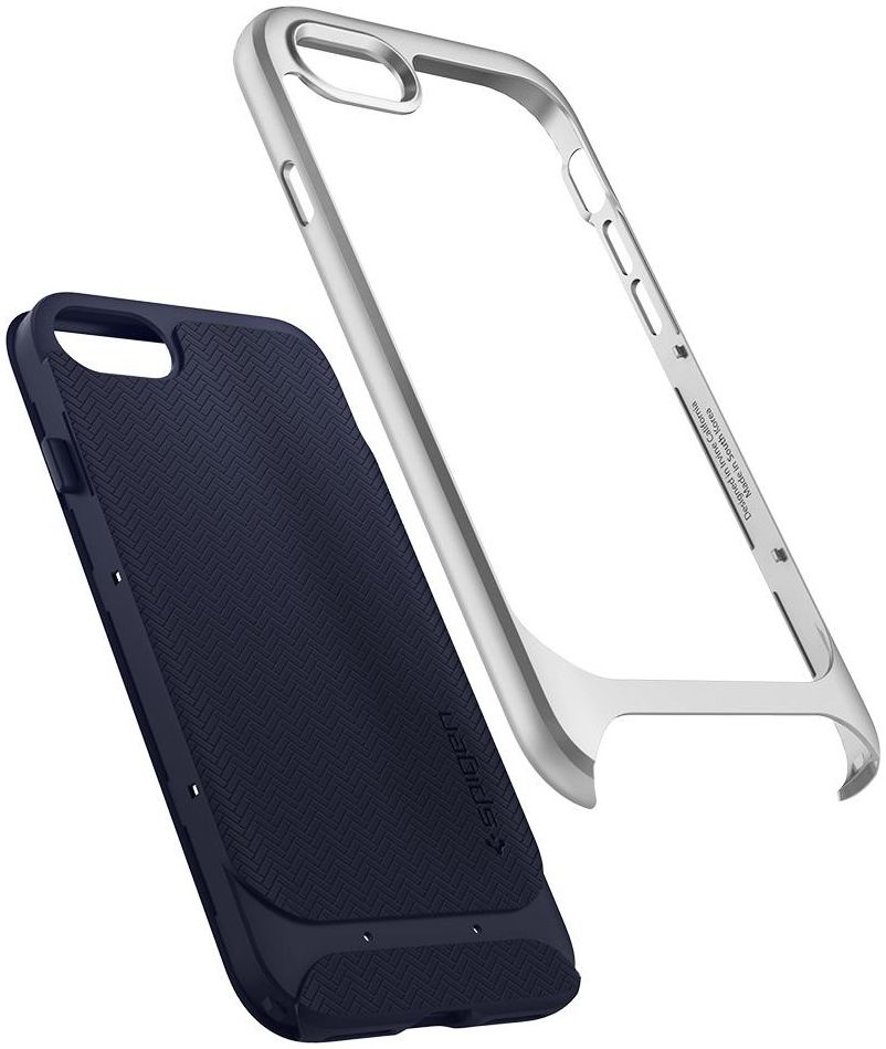 Spigen Neo Hybrid Herringbone iPhone 7 / 8 Hoesje Zilver afbeelding 3