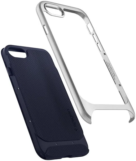 Spigen Neo Hybrid Herringbone iPhone 7 / 8 Hoesje Zilver afbeelding 3