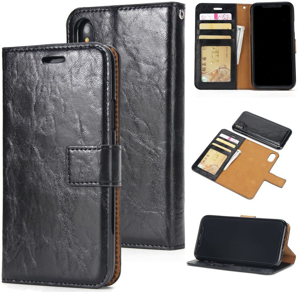 Apple iPhone X / XS Bookcase en Backcover 2-in-1 Hoesje Zwart afbeelding 7