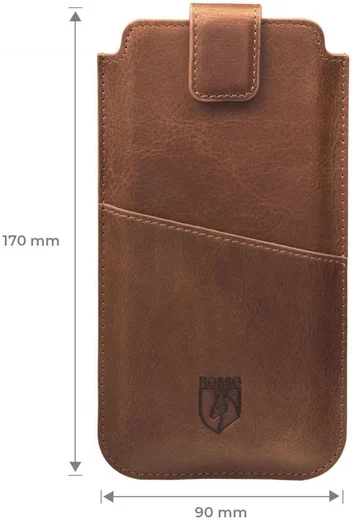 Rosso Deluxe Insteek Hoesje Echt Leer Pasjes Bruin afbeelding 3