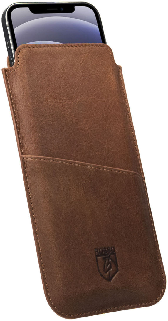 Rosso Deluxe Insteek Hoesje Echt Leer Pasjes Bruin afbeelding 7