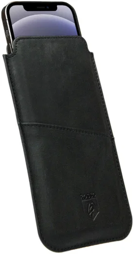 Rosso Deluxe Insteek Hoesje Echt Leer Pasjes Zwart afbeelding 7