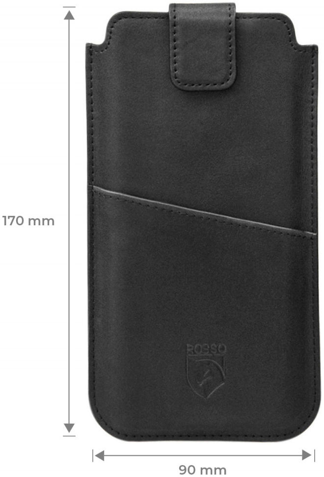 Rosso Deluxe Insteek Hoesje Echt Leer Pasjes Zwart afbeelding 3