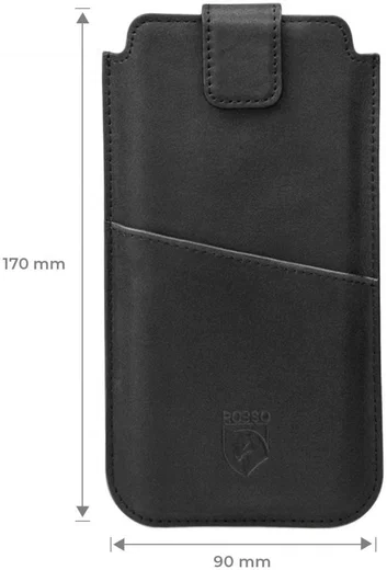 Rosso Deluxe Insteek Hoesje Echt Leer Pasjes Zwart afbeelding 3