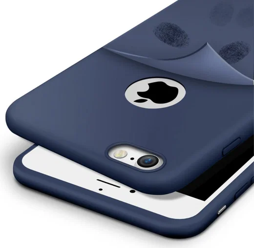 Apple iPhone 8 Frosted Siliconen Hoesje Blauw afbeelding 5