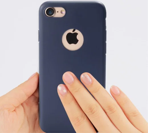 Apple iPhone 8 Frosted Siliconen Hoesje Blauw afbeelding 2