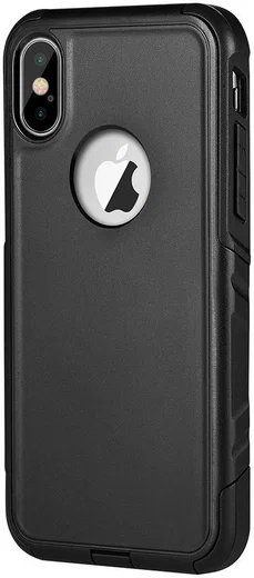 Apple iPhone X Stijlvol Hybride Hoesje Zwart afbeelding 1