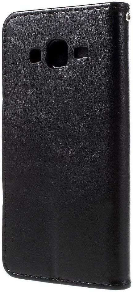 Samsung Galaxy J5 Lederen Portemonnee Flip Hoesje Zwart afbeelding 2