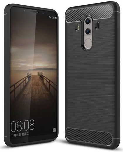 Huawei Mate 10 Pro Geborsteld TPU Hoesje Zwart afbeelding 1
