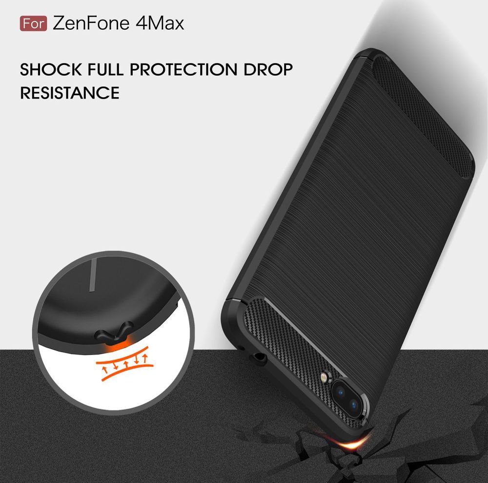 Asus Zenfone 4 Max 5.5 Carbon Hoesje Zwart afbeelding 2