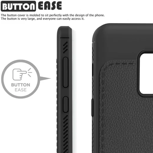 Samsung Galaxy A8 (2018) Backcover met Lederen Coating Zwart afbeelding 5
