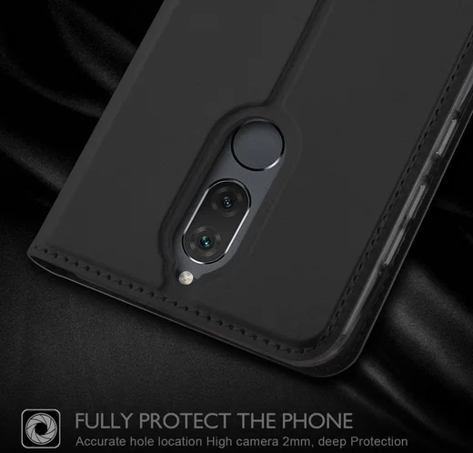 Huawei Mate 10 Lite Luxe Portemonnee Hoesje Zwart afbeelding 2