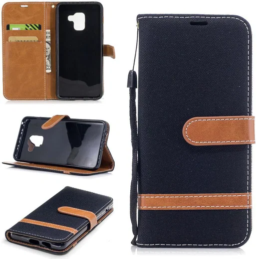 Samsung Galaxy A8 (2018) Two-Tone Portemonnee Hoesje Zwart afbeelding 7