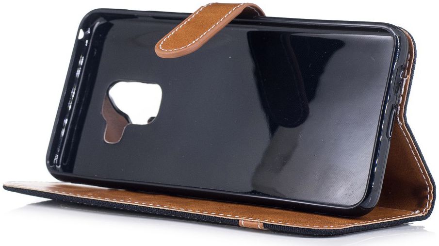 Samsung Galaxy A8 (2018) Two-Tone Portemonnee Hoesje Zwart afbeelding 11