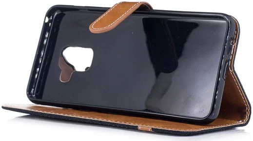 Samsung Galaxy A8 (2018) Two-Tone Portemonnee Hoesje Zwart afbeelding 11