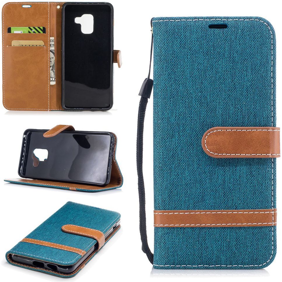 Samsung Galaxy A8 (2018) Two-Tone Portemonnee Hoesje Blauw afbeelding 12
