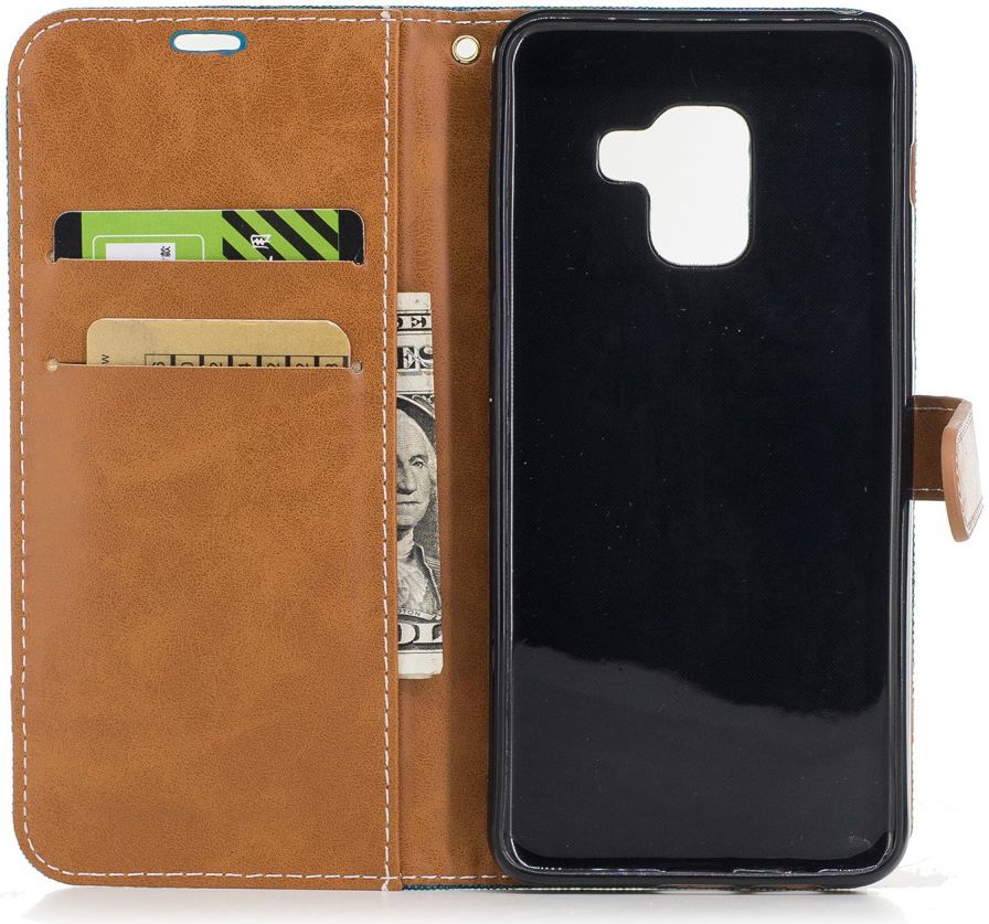 Samsung Galaxy A8 (2018) Two-Tone Portemonnee Hoesje Blauw afbeelding 7