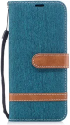 Samsung Galaxy A8 (2018) Two-Tone Portemonnee Hoesje Blauw afbeelding