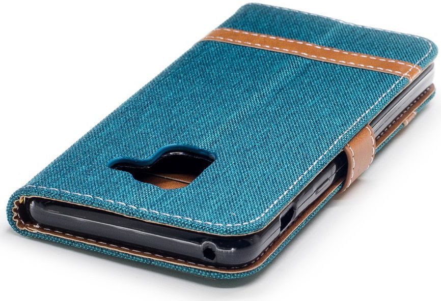 Samsung Galaxy A8 (2018) Two-Tone Portemonnee Hoesje Blauw afbeelding 13