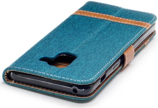 Samsung Galaxy A8 (2018) Two-Tone Portemonnee Hoesje Blauw afbeelding 13