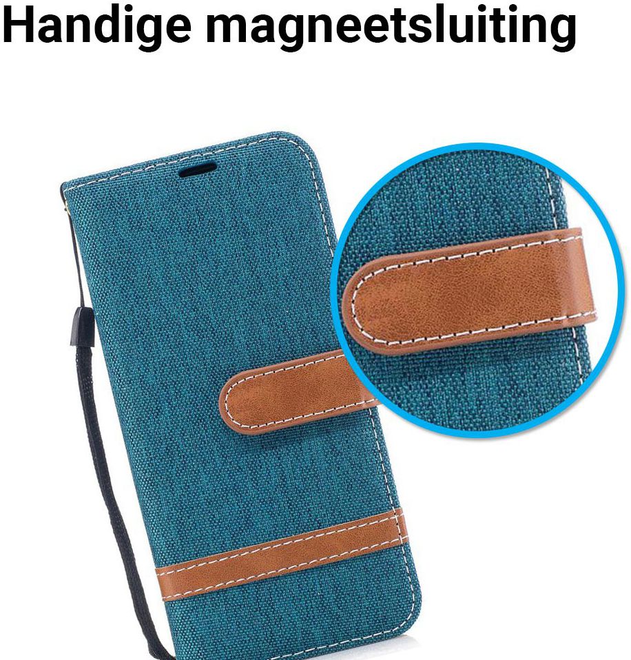 Samsung Galaxy A8 (2018) Two-Tone Portemonnee Hoesje Blauw afbeelding 3