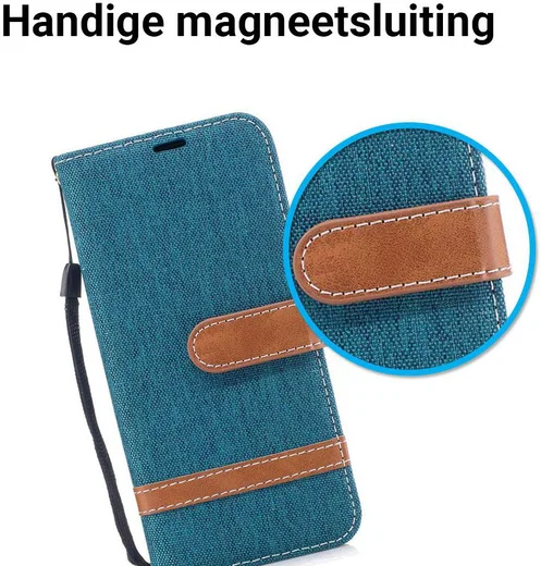 Samsung Galaxy A8 (2018) Two-Tone Portemonnee Hoesje Blauw afbeelding 3